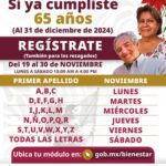 Abren Registro de Pensión para el Bienestar de Adultos Mayores de 65 Años